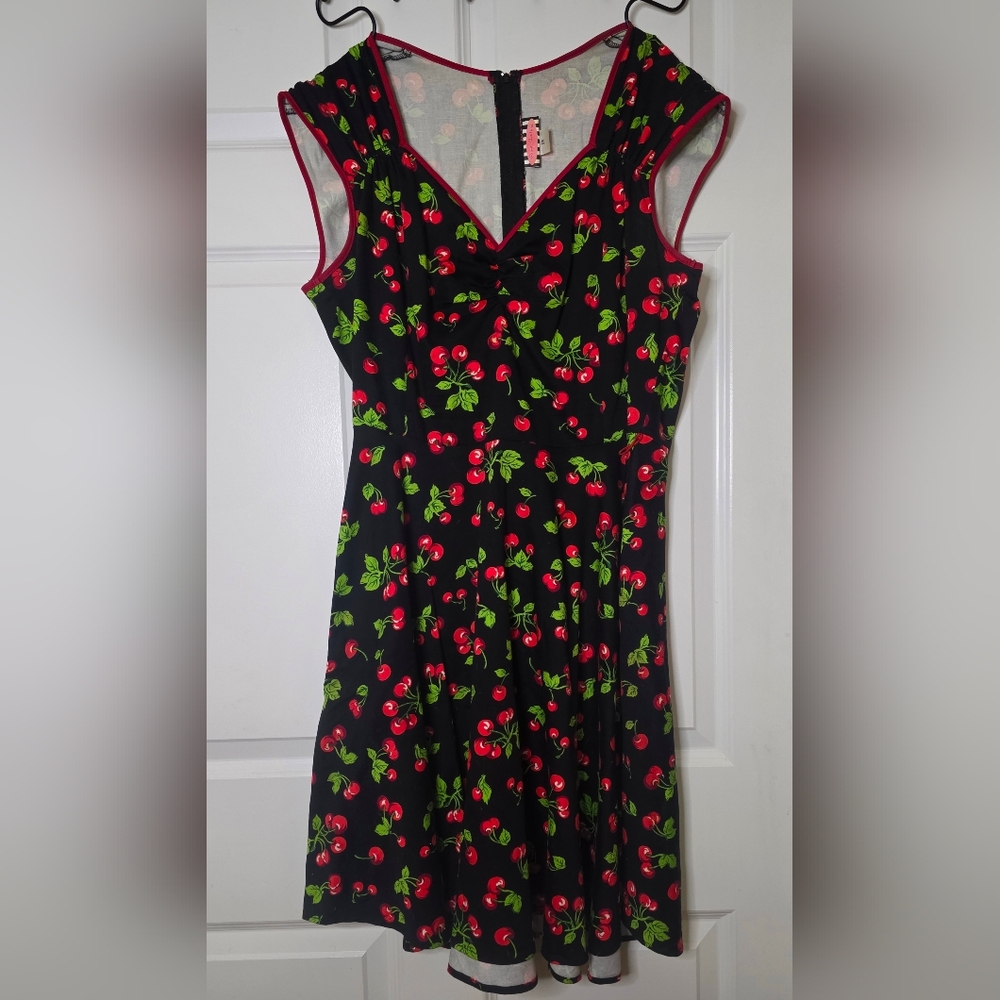 Pinup Couture Cherry Print Swing Dress